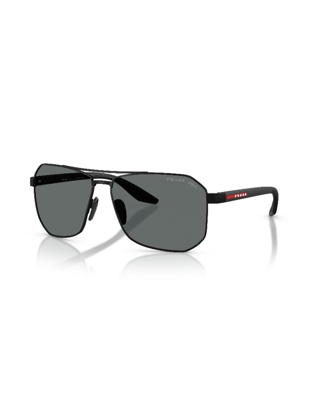 New Prada Linea Rossa Men's Sunglasses Black Grey Lens Metal Frame PS A53S 62